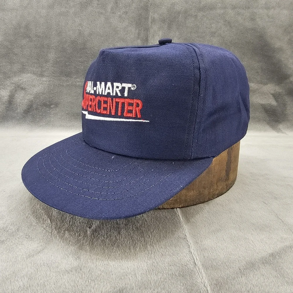 Vintage Wal-Mart Supercenter Trucker Hat Navy Blue Snapback Retro Logo‎ Cap